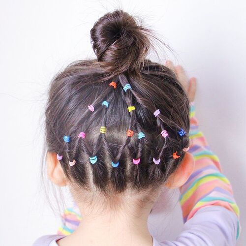 Storage box for disposable girl baby elastics, thick anti-tangle children's headbands, black small hair bands