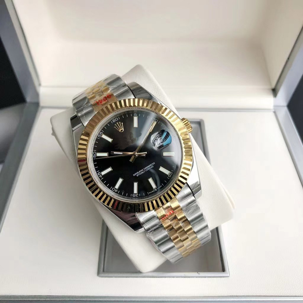 41mm Automatic Mechanical-Style Movement Solid Steel Band Men's Watch Wholesale Quartz Watch Wristwatch