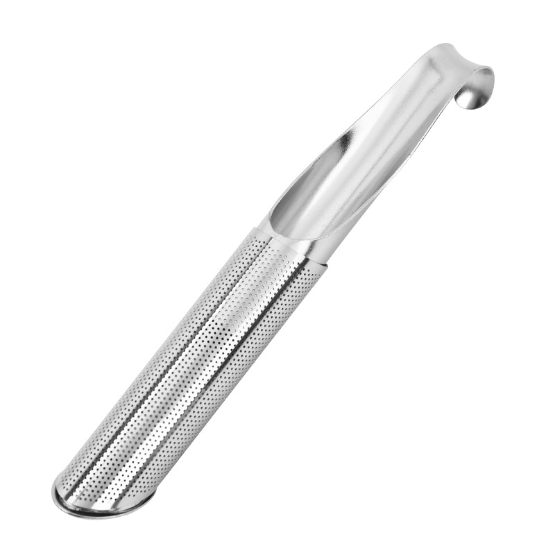 Creativo 304 Bola de té de acero inoxidable retráctil de empuje de tipo mango fabricante de té colador de té juego de té hemisferio tamiz de azúcar en polvo