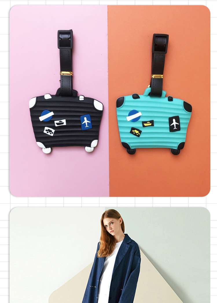 41g Weight Luggage Tag Bag Accessories Type Luggage tag Classification 1 Piece Quantity Street Occasion PVC Material Cartoon Pattern Casual Style Casual Cartoon PVC Passport Holders