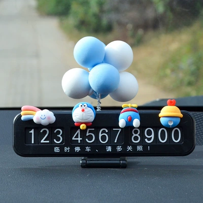 decoration temporary parking sign — Nömrəli dayanma kartı - black-folding-card-smiling-clouds-blue-ball