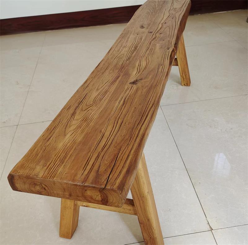 批老榆木长条凳实木板凳复古矮凳户外长凳家用长板凳双人凳餐桌凳