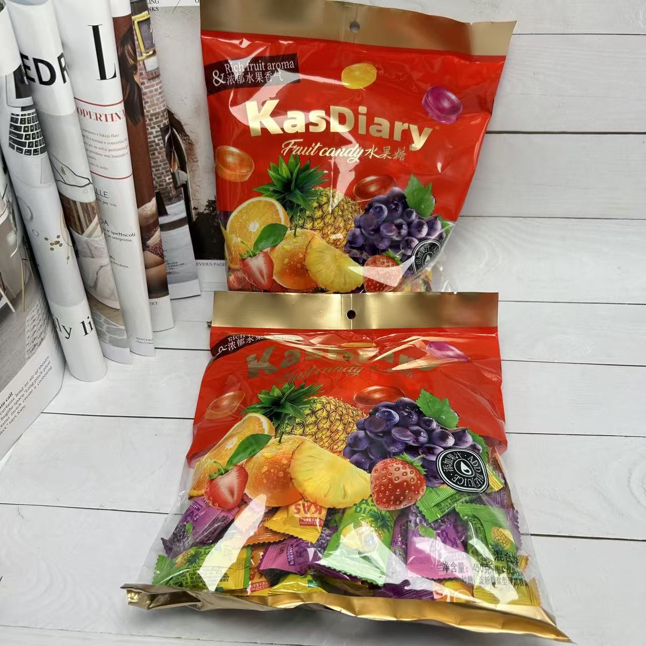 博翔水果糖450g袋装喜庆年货伴手礼解馋零食多口味休闲追剧批发