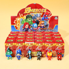 クロスボーダー新マーベルシリーズ 24 小箱ブラインドボックスおもちゃ人形キーホルダーペンダントスパイダーマンキャプテンアメリカ
