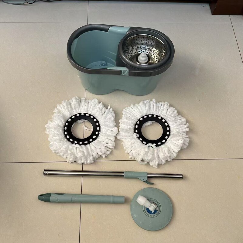 Hands-Free Quick-Spin Mop Set with Rotating Mop Bucket, Mop Bucket, One-Sweep-Clean Lazy Household Cleaning Mop