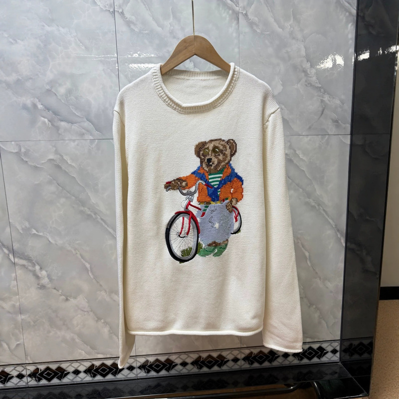 2026 Fall/Winter New Cartoon Bear Unisex Roll-Neck Knit Sweater Long Sleeve Cotton Sweater Ins Style for a Slimming and Youthful Look 2026 Fall/Winter New Cartoon Bear Unisex Roll-Neck Knit Sweater Long Sleeve Cotton Sweater Ins Style for a Slimming and Youthful Look