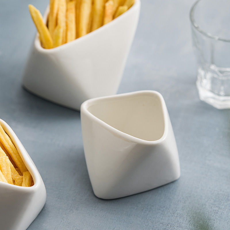 立体折りたたみフライドポテトカップ家庭用セラミッククッキングボウルクリエイティブホテル食器スナックプレートディップディッシュ|undefined
