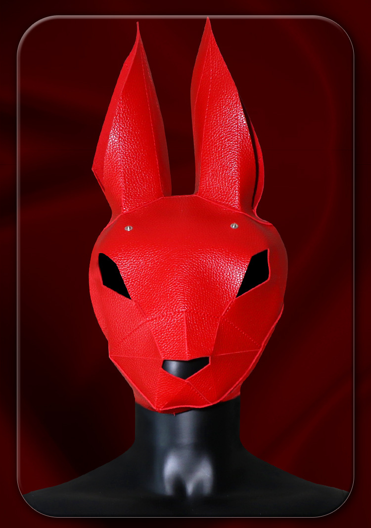Jiuai SM Rabbit Head Mask Leather Role-Play Headgear for Adults — detail image 29
