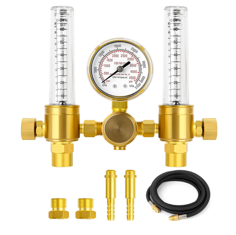 双管二氧化碳减压器 双流量计氩气减压阀 氩弧焊氩气表CGA580