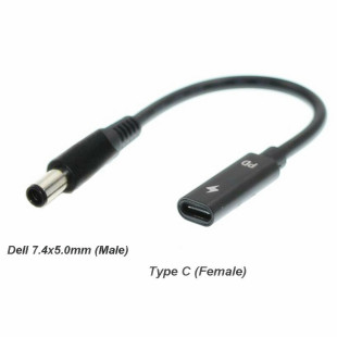 Typec USB-C Mother to DC7.4x5,0 мм кабель быстрого заряда подходит для компьютера Dell 65W