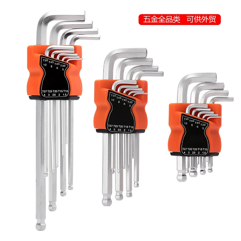 Подлинная оптовая продажа внутренний шестигранный ключ набор инструментов никелированная шариковая головка комбинированная слива 9 комплектов промышленного класса высокой твердости