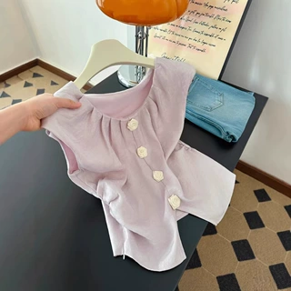 名媛外穿高级感提花无袖上衣女2026夏季新款洋气宽松显瘦舒适衬衫