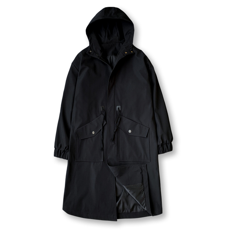 Gabardina negra para hombre de longitud media marca de moda suelta Otoño e Invierno estilo coreano japonés estilo de moda de Hong Kong más tamaño abrigo image 7