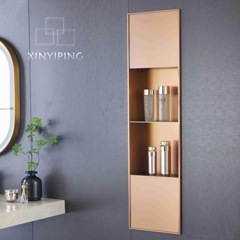 Metal Wall Cabinet Stainless Steel Niche Home Bathroom Toilet Storage Built-In Wall Stainless Steel Sink