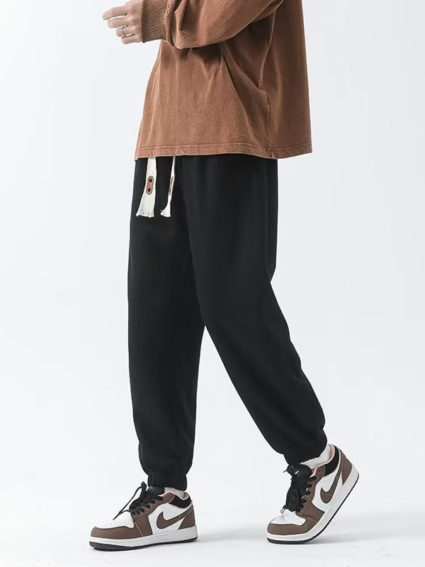 Pantalones casuales de todo fósforo pantalones casuales de pierna recta sueltos para hombre 2024 pantalones con corsé para hombre de moda