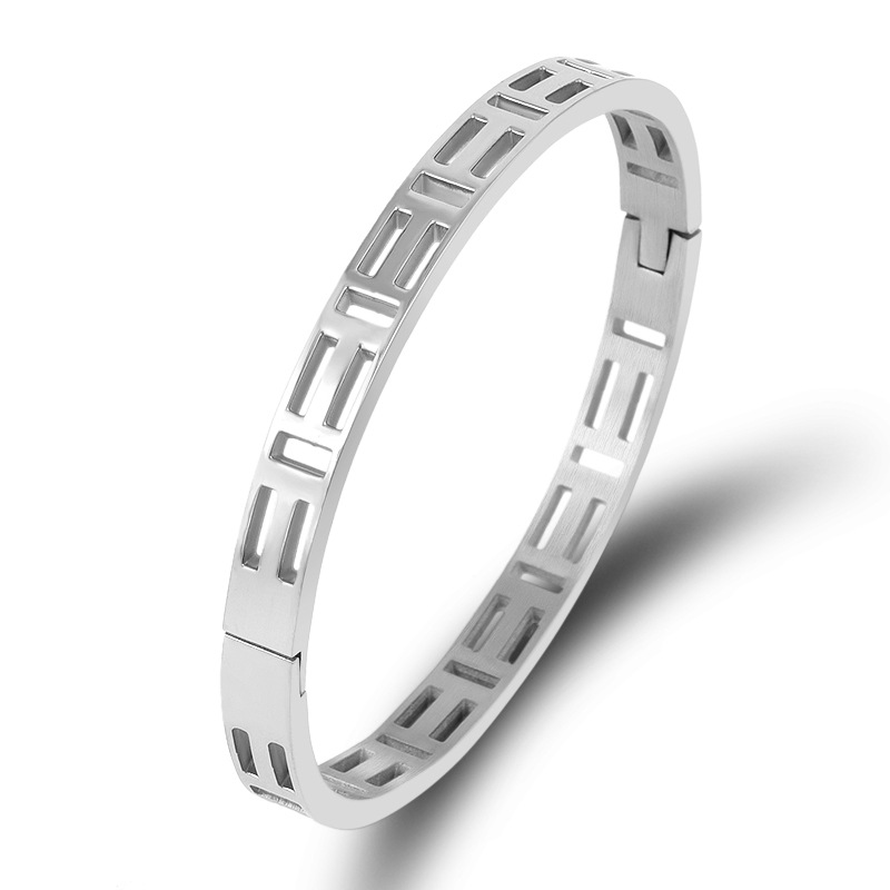 Casual Solid Color Stainless Steel Bangle In Bulk display picture 3