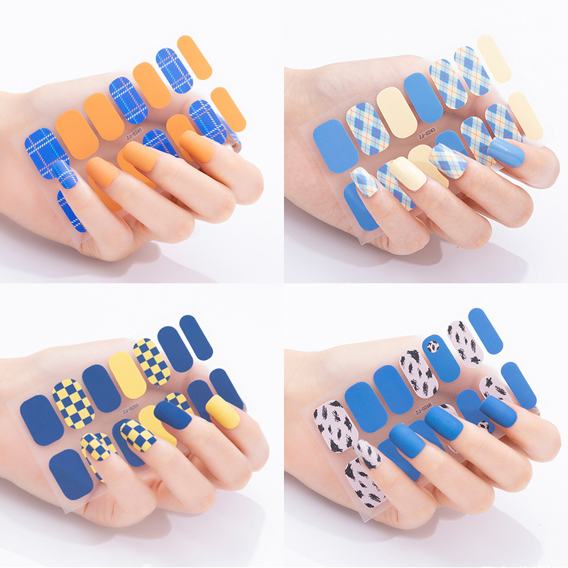Zhengxiang Internet Popular Chessboard Manicure Stickers Little Red Book Matte Nail Stickers Striped Frosted Nail Stickers Full Stickers Zhengxiang Internet Popular Chessboard Manicure Stickers Little Red Book Matte Nail Stickers Striped Frosted Nail Stickers Full Stickers