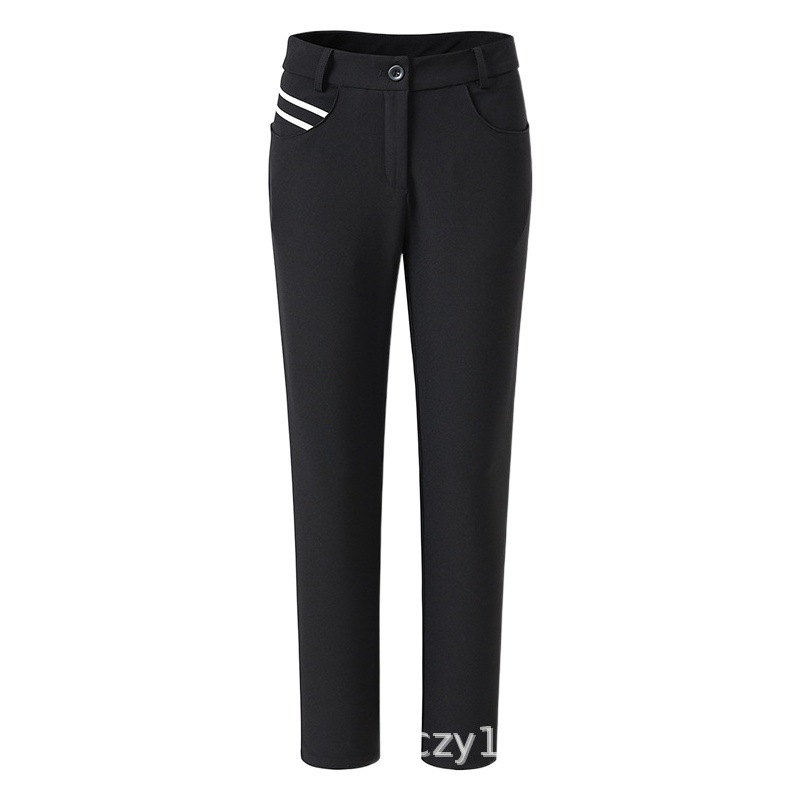 Golf Clothing Pants for Women, Suitable for Summer, Spring, Autumn, and Winter, Mid-Waist, Slim Fit, Elastic, Fleece-Lined, Thickened, Quick-Dry