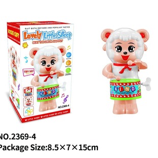 Winding clockwork toy drum swing drum beating sheep KT drum playing puzzle children stall toy wholesale