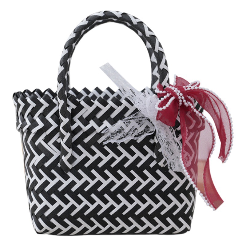 New Children's Bag Internet Celebrant Handbag Beach Bag Handmade Woven Bag Oblique Woven Scarf Handbag Vegetable Basket Accompanying Gift