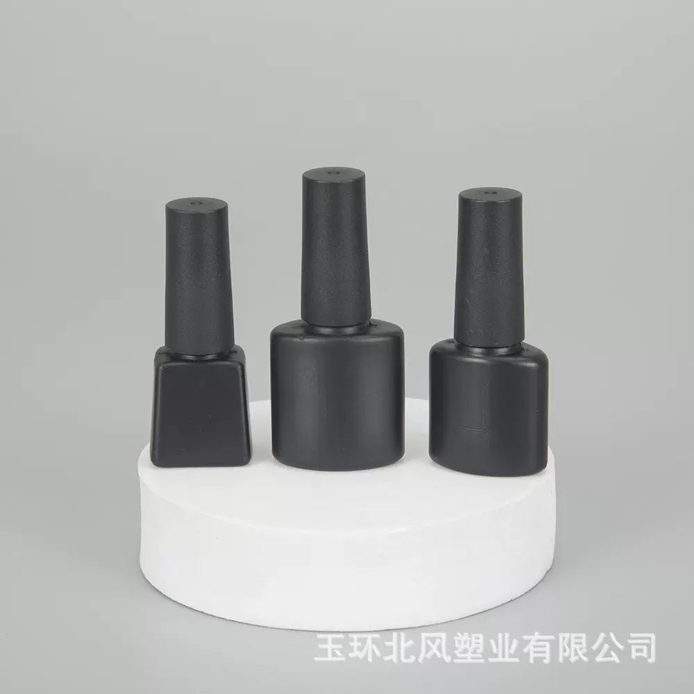 5ml8ml10ml塑料彩色方形黑色指甲油瓶hdpe甲油胶瓶化学妆品分装瓶