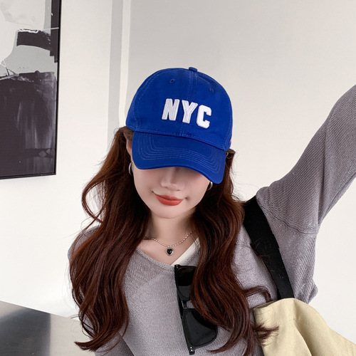 NYC Letter Soft Cap Baseball Cap for Men and Women, Unisex Couple Wide Brim Duckbill Hat for Sun Protection and Cotton Hat