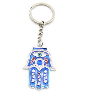Alloy Palm Oil Dripping Keychain Devil's Eye Turkish Blue Eye Jewelry Pendant Fatima's Hand Pendant