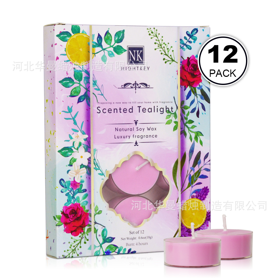 Handmade soy wax romantic fragrance tea wax color smokeless aromatherapy candle 4 hours flame retardant plastic fragrance tea wax