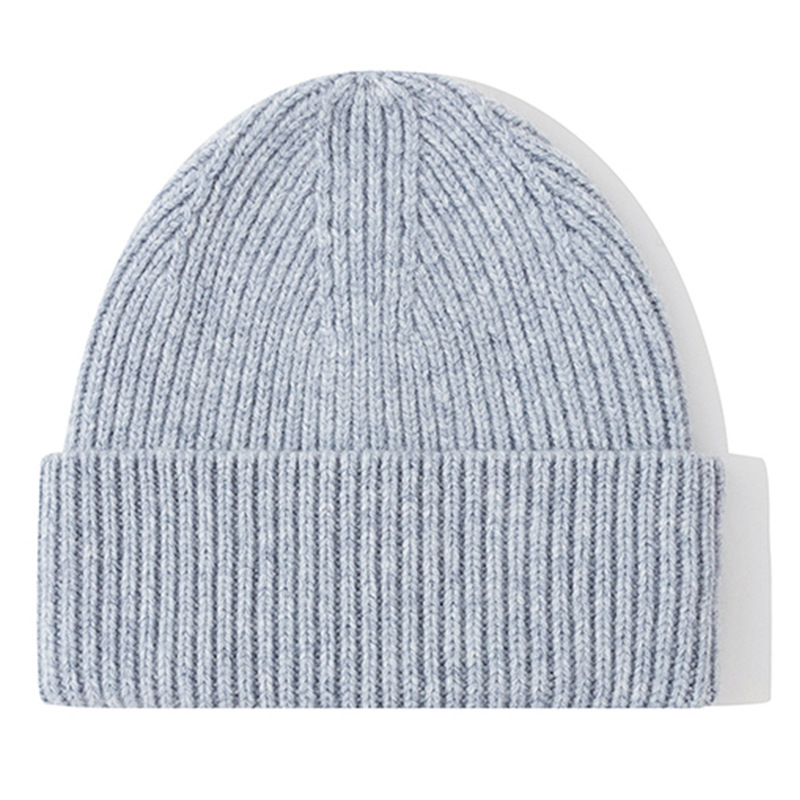欧米の秋冬の冷たい帽子wool beanieの大きい頭の周りは厚い男女の帽子の純粋なウールのニットの帽子の越境の現物を覆います。|undefined