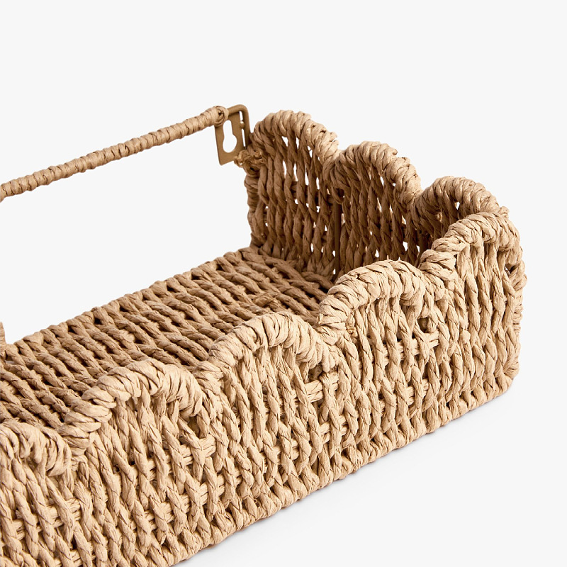 Cesta de almacenamiento de llaves de pared de cuerda de papel cesta de almacenamiento de juguetes de decoración residencial cesta de almacenamiento de artículos de tela de mano