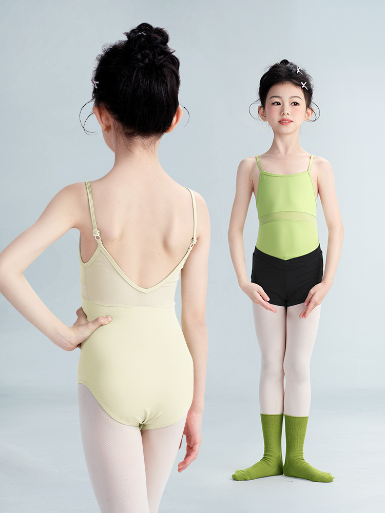Traje de baile para niños Traje de entrenamiento con tirantes Prueba de arte de ballet Traje corporal Traje de entrenamiento base Traje de una pieza para estudiantes Traje de gimnasia