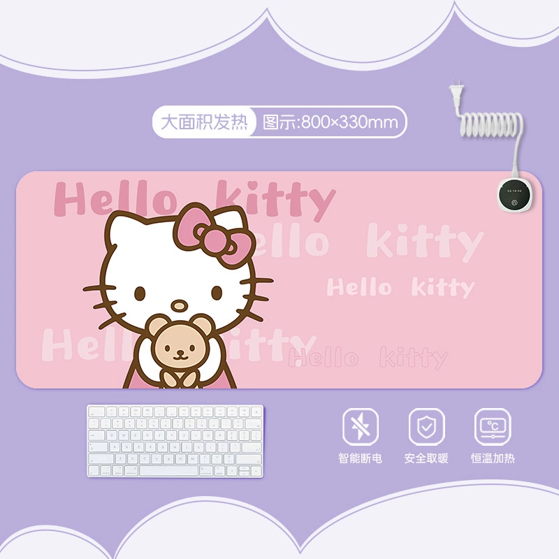 Hello kitty, table mat writing, table teaching laptop, mouse