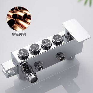 Household Bathroom Shower Set with Thermostatic Shower Head, Square Shower Head for Bathing and Bathroom Use