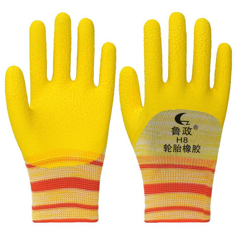 耐磨耐用轮胎橡胶手套防滑透气工地防护劳保款正版