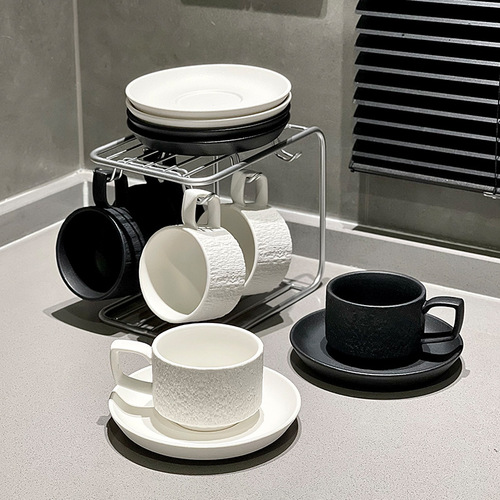 Stone pattern light luxury coffee cup ceramic high-looking coffee cup and saucer set Nordic style exquisite afternoon tea tea set wholesale