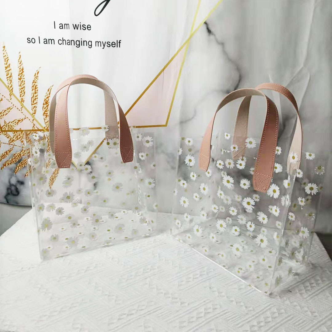 伴手礼袋小雏菊手提袋T恤内衣收纳袋小菊花透明塑料包装袋现货