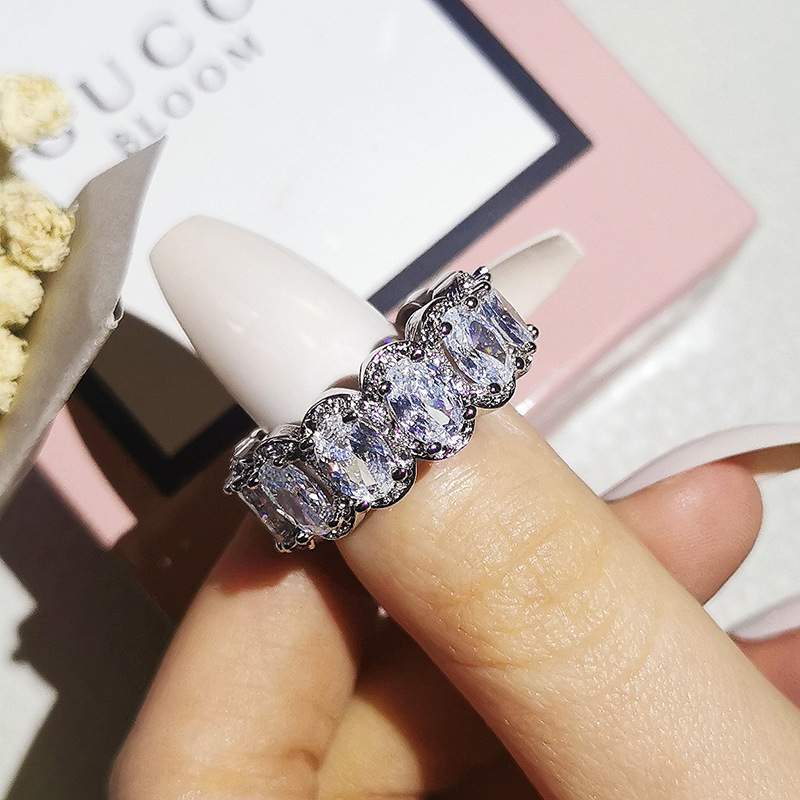 Fashion Round Copper Inlay Zircon Rings 1 Piece