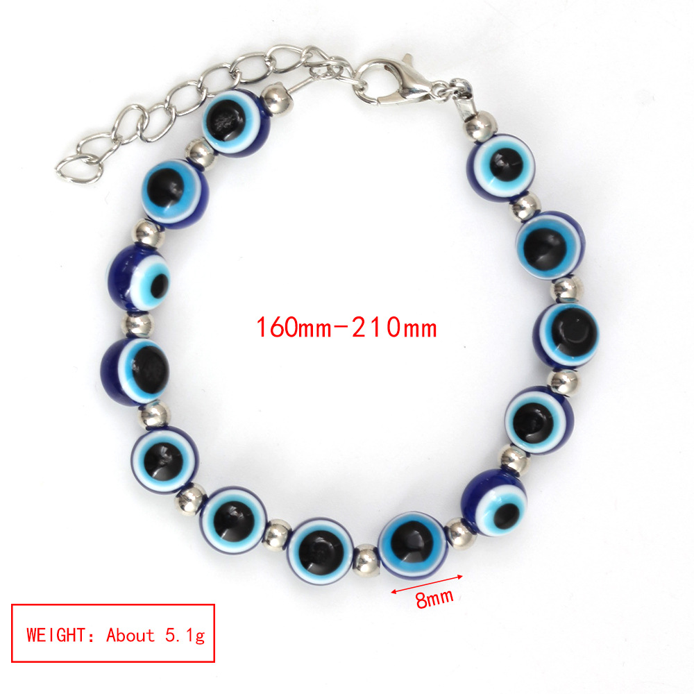 10g Weight Bracelets Classification Alloy Chain Material 1 Piece Quantity Holiday, Daily Occasion Alloy, glass Material Devil's Eye Pattern Women's Gender Patchwork Design Simple Style Style Simple Style Devil's Eye Alloy Glass Wholesale Bracelets 14