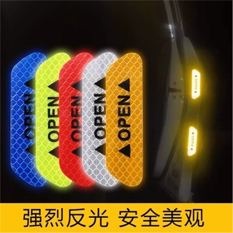 Стекло двери автомобиля Reflective sticker открытие двери предупреждение об столкновении, декоративная наклейка на кузов автомобиля