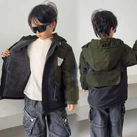 男童新款加厚棉服加绒加棉中长款童装棉袄儿童派克服冬季厚外套