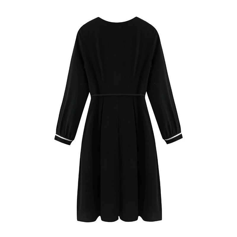 Осенняя элегантная юбка с длинным рукавом, коллекция 2023 года, plus size, приталенная