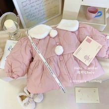 韩国女童棉服外套冬装洋气儿童加绒夹棉加厚保暖棉衣宝宝棉袄冬季