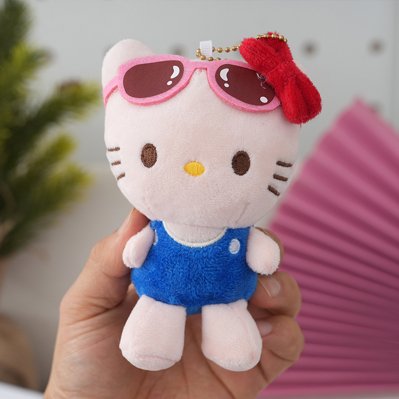 インターネット有名人かわいいサングラス KT 子猫人形アクセサリーキーホルダーペンダント女の子ギフトぬいぐるみペンダント卸売|undefined