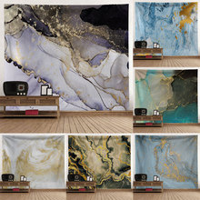 大理石纹挂毯几何抽象不规则海边峡谷风景彩绘居家直播壁画涤纶毯
