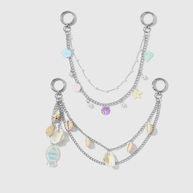 Exquisite and Sweet Healing Ocean Series Multi-Color Octopus Starfish Jellyfish Shell Imitation Pearl Keychain Bag Pendant