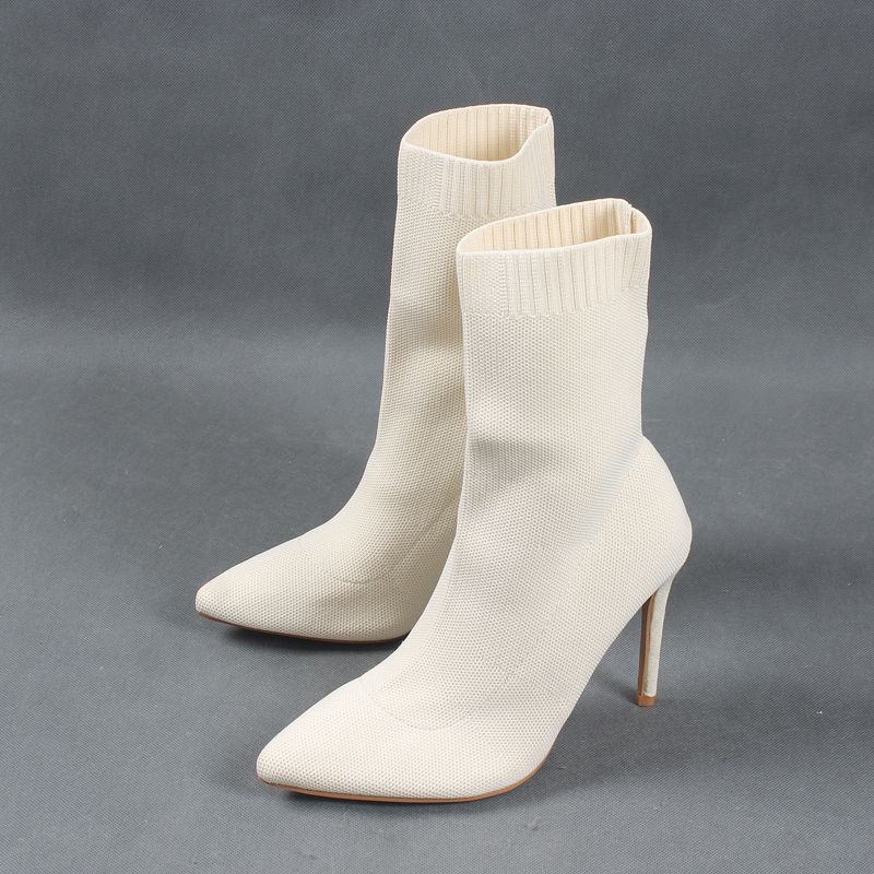 England Stretch socks Boots 2022 new pattern Western style knitting Tip In cylinder Stiletto Sleeve High-heeled shoes Autumn and winter