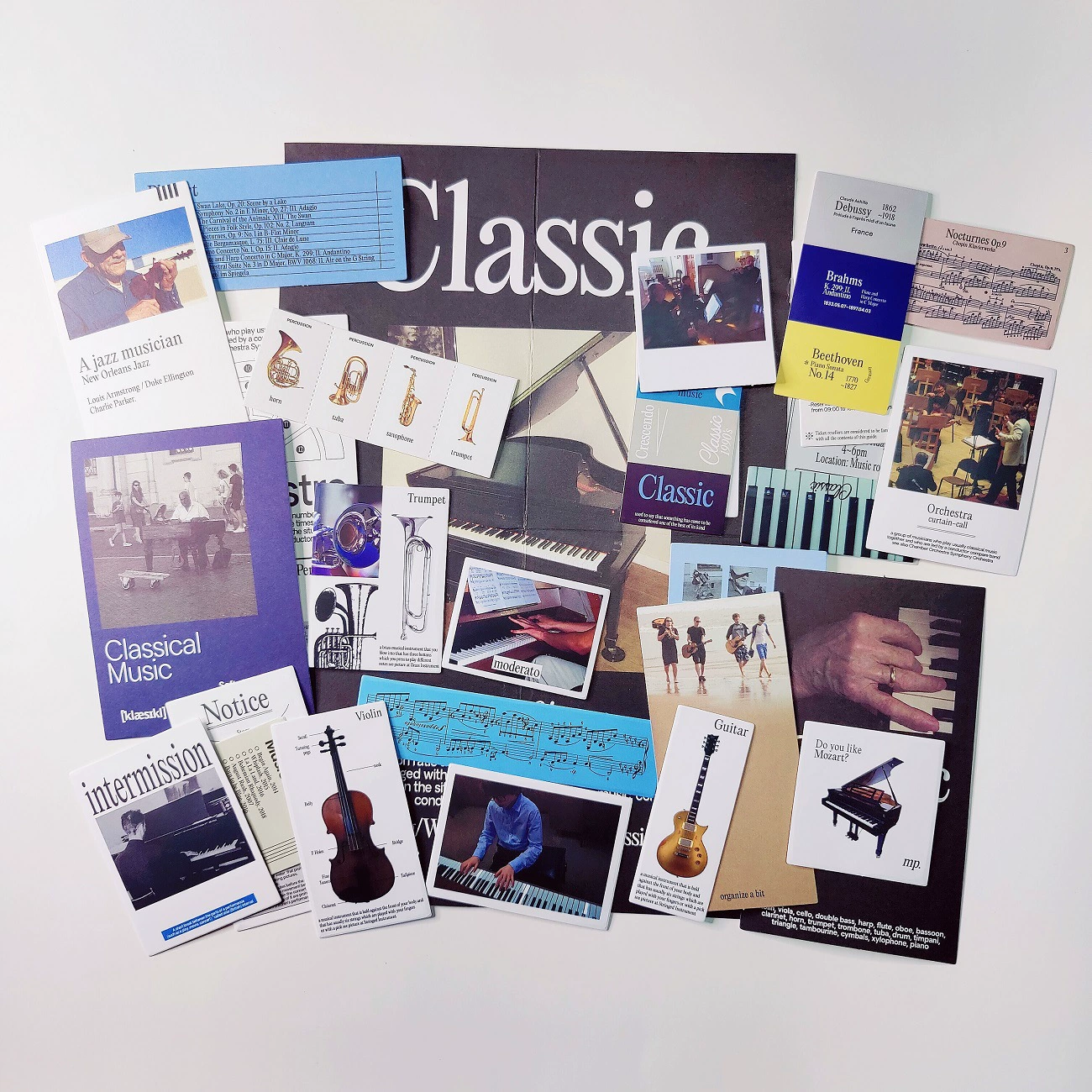 Набор наклеек и постеров Moodpack Collage Kit — Тематический набор по рукоделию в корейском стиле, 5 дизайнов, 0.09 кг