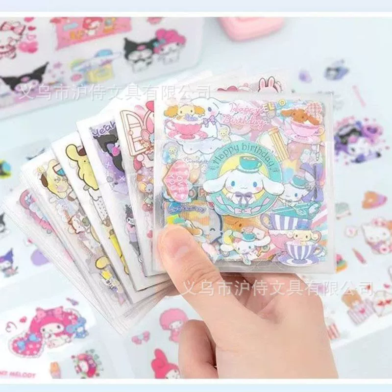 Набор наклеек Sanrio, 100 шт., водонепроницаемые, подарочная коробка (Hello Kitty, Kuromi, Melody)
