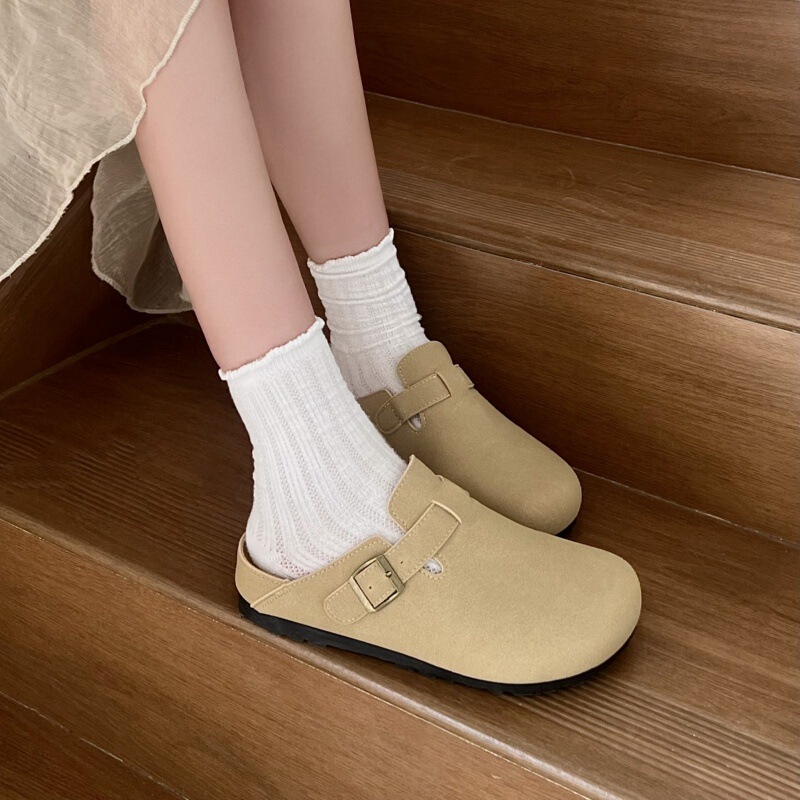 Birkenstock Shoes for Women Spring and Summer New Thick-Soled Slip-Ons for Outdoor Wear, Home Office, Soft-Soled Toe-Cap Half Slippers