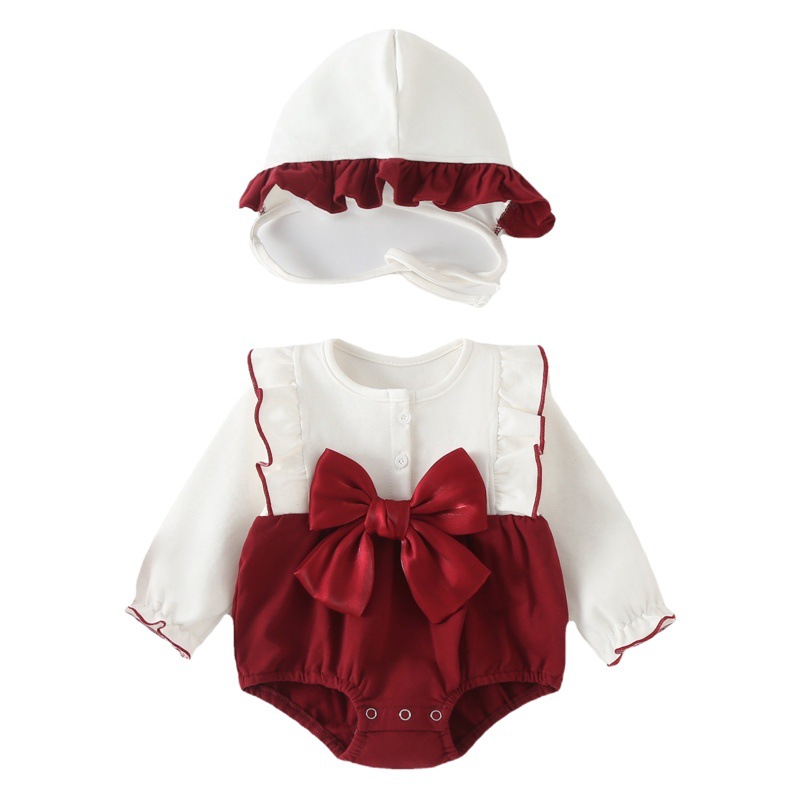 Bebé otoño ropa vaina ropa recién nacido niña mono princesa un mes de edad 100 días mameluco primavera y otoño mameluco